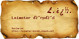 Leimeter Árpád névjegykártya